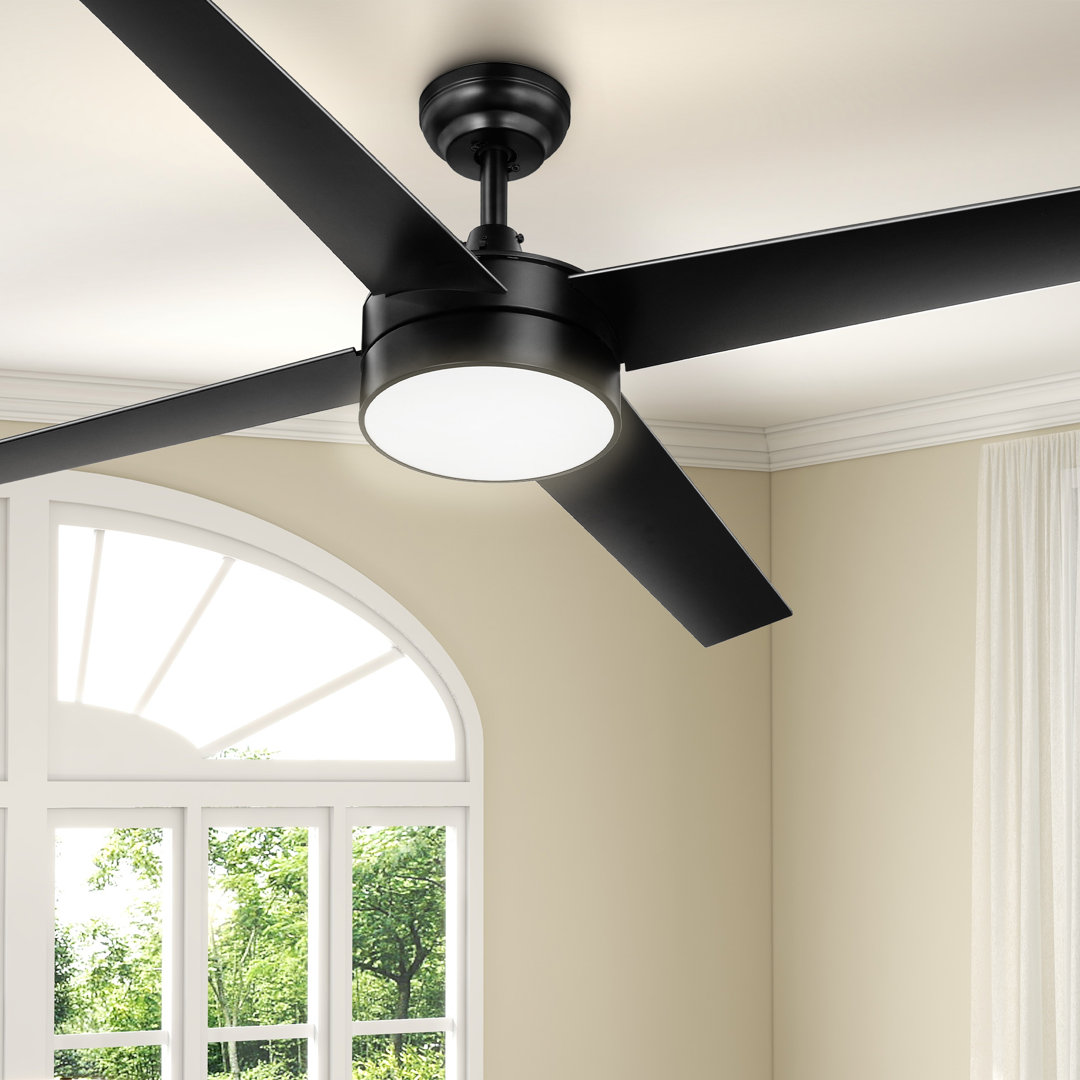48" Avdie 4 - Blade Ceiling Fan with Light Kit and Remote Control Included